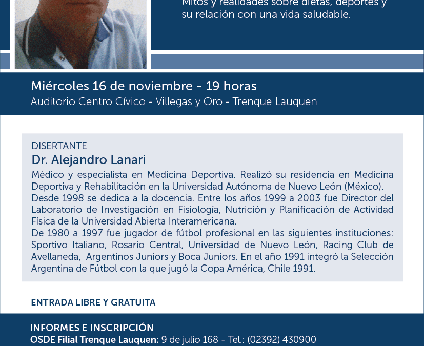 Charla «Alimentación y actividad física como herramienta terapéutica»