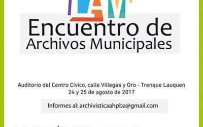 Se realizará un encuentro de Archivos Municipales