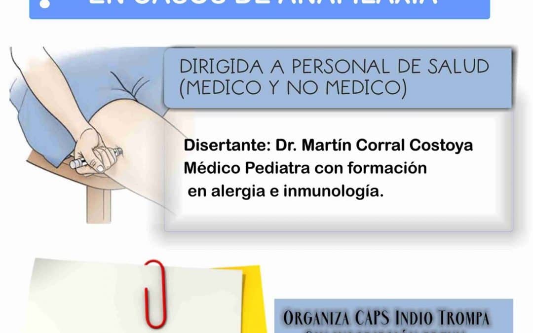 Se realizará hoy (viernes) una charla sobre anafilaxia