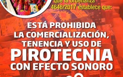 EL MUNICIPIO RECUERDA QUE ESTA PROHIBIDA LA VENTA Y EL USO DE PIROTECNIA SONORA EN EL DISTRITO