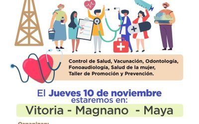 “ACORTANDO DISTANCIAS, ROMPIENDO BARRERAS”: REALIZARÁN CONTROLES DE SALUD Y PREVENCIÓN, EL PRÓXIMO JUEVES (10) EN VITORIA, MAGNANO Y MAYA