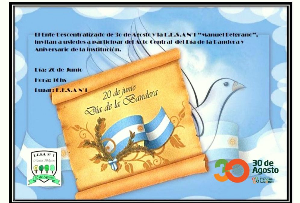 TREINTA DE AGOSTO: EL ENTE DESCENTRALIZADO Y LA ESCUELA AGROPECUARIA ORGANIZAN EL ACTO CENTRAL POR EL DÍA DE LA BANDERA, EL PRÓXIMO LUNES (20)