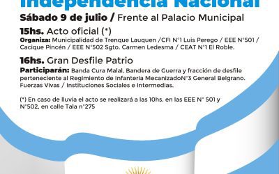 ACTO OFICIAL Y GRAN DESFILE PATRIO PARA CELEBRAR EL 206º ANIVERSARIO DE LA DECLARACIÓN DE LA INDEPENDENCIA, EL PRÓXIMO SÁBADO 9 DE JULIO