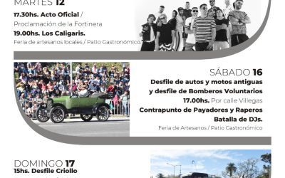 146º ANIVERSARIO DE TRENQUE LAUQUEN: MAÑANA (MARTES), ACTO OFICIAL, PROCLAMACIÓN DE LA FORTINERA Y LOS CALIGARIS