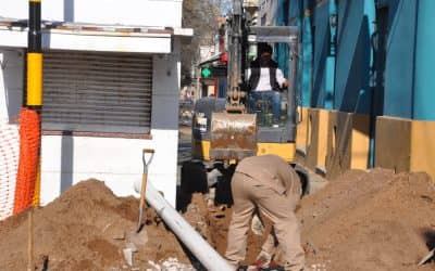 Una empresa privada es la encargada de reparar las veredas en la zona céntrica