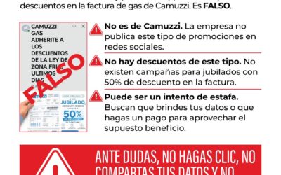 DEFENSA DEL CONSUMIDOR ALERTA SOBRE UNA NUEVA MODALIDAD DE ESTAFA VINCULADA A SUPUESTOS DESCUENTOS EN LA FACTURA DE GAS