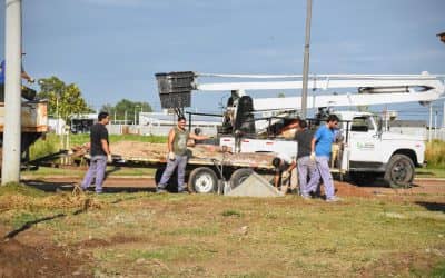 Colocación de luces led en la Ampliación Urbana