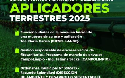 CURSO ANUAL Y OBLIGATORIO PARA APLICADORES TERRESTRES: SERÁ ESTE JUEVES (11) EN EL AERO CLUB TRENQUE LAUQUEN