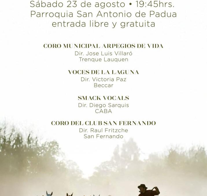 EL CORO ARPEGIOS DE VIDA PARTICIPARÁ DE UN FESTIVAL EN SAN ANTONIO DE ARECO