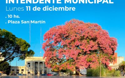 EL ACTO DE ASUNCIÓN DEL INTENDENTE ELECTO SE HARÁ EL PRÓXIMO LUNES (11) A LAS 10 EN LA PLAZA SAN MARTÍN