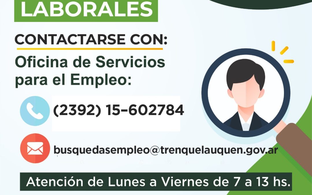 NUEVAS BÚSQUEDAS LABORALES DISPONIBLES EN LA OFICINA DE EMPLEO