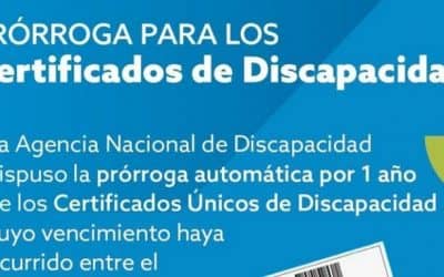 PRORROGAN POR EL TÉRMINO DE UN AÑO EL VENCIMIENTO DE LOS CERTIFICADOS ÚNICOS DE DISCAPACIDAD