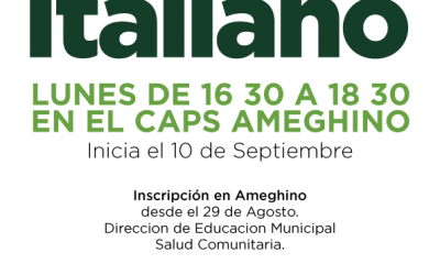 DESDE MAÑANA INSCRIBEN PARA UN CURSO DE INICIACION AL ITALIANO