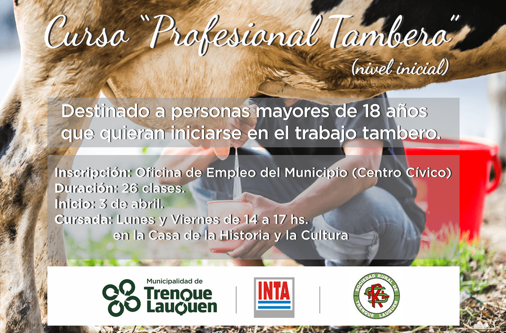 Hoy (lunes) inicia el curso para operario tambero