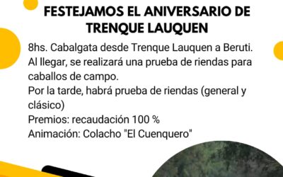 149º ANIVERSARIO: EL PRÓXIMO DOMINGO (6) SE REALIZARÁ LA CABALGATA DESDE TRENQUE LAUQUEN A BERUTI