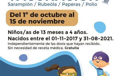 EMPIEZA UNA CAMPAÑA NACIONAL DE VACUNACIÓN CONTRA EL SARAMPIÓN, RUBEÓLA, PAPERAS Y POLIOMIELITIS EN NIÑOS/AS DE ENTRE 1 Y 4 AÑOS