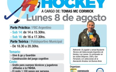 REFERENTE DEL HOCKEY, EX JUGADOR Y ACTUAL AYUDANTE TÉCNICO DE LOS LEONES DARÁ UNA CAPACITACIÓN TEÓRICO-PRÁCTICA EL PRÓXIMO LUNES