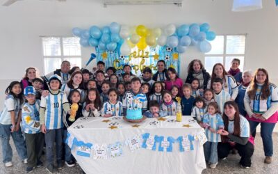 CASA DEL NIÑO FESTEJÓ LOS CUMPLEAÑOS DEL MES DE JUNIO CON UNA JORNADA TEMÁTICA DEL MUNDIAL