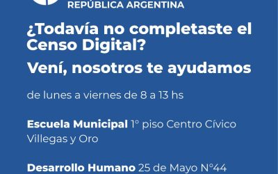 EL MUNICIPIO DISPUSO DOS PUESTOS DE ATENCIÓN PARA AYUDAR A LOS VECINOS/AS QUE QUIERAN COMPLETAR LA PLANILLA DEL CENSO DIGITAL