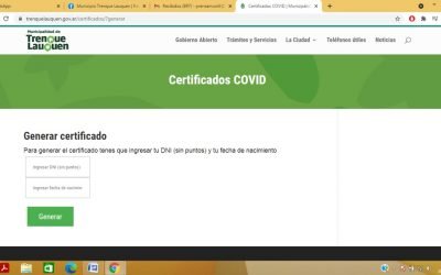 A PARTIR DE HOY (MARTES) SE PUEDEN GESTIONAR LOS CERTIFICADOS DE ALTA DE COVID-19 INGRESANDO DIRECTAMENTE A LA PÁGINA WEB DEL MUNICIPIO