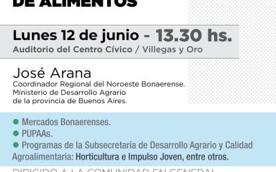 CHARLA DEL COORDINADOR REGIONAL DEL MINISTERIO DE DESARROLLO AGRARIO, JOSÉ ARANA, ESTE LUNES (12) EN EL CENTRO CÍVICO