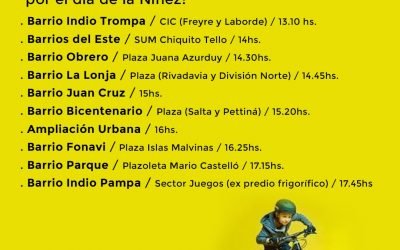 EL CIRCUITO QUE “CICLISTAS UNIDOS POR LOS NIÑOS” HARÁ POR LOS BARRIOS REPARTIENDO GOLOSINAS POR EL DÍA DE LA NIÑEZ