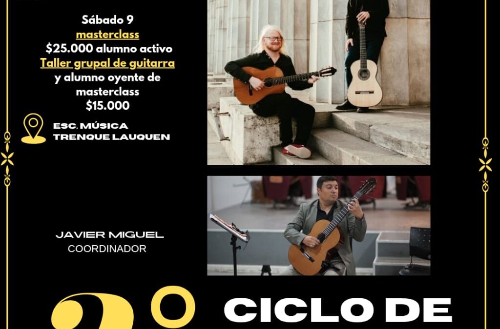 4TO ENCUENTRO DEL CICLO DE GUITARRAS: ESTE VIERNES (8) SE PRESENTA EL ARGENTINO GUITAR DÚO Y EL SÁBADO (9) HABRÁ UNA MASTERCLASS