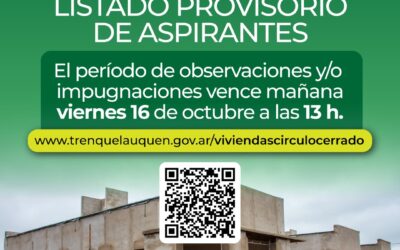 CÍRCULO CERRADO 38 VIVIENDAS: MAÑANA (VIERNES 16) A LAS 13 H VENCE EL PLAZO PARA PRESENTAR OBSERVACIONES O IMPUGNACIONES