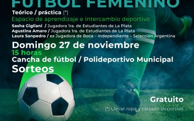 RECONOCIDAS JUGADORAS DARÁN EL DOMINGO PRÓXIMO UNA CLÍNICA GRATUITA DE FÚTBOL FEMENINO EN EL POLIDEPORTIVO MUNICIPAL “POROTO” ABÁSOLO