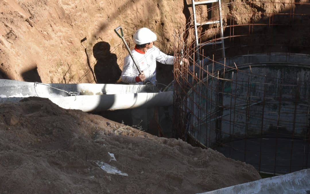 COMENZÓ EL HORMIGONADO EN LA OBRA DE LA ESTACIÓN DE BOMBEO PARA LÍQUIDOS CLOACALES, EN CHAUMEIL Y PASO