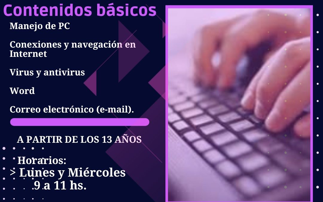 ESTÁ ABIERTA LA INSCRIPCIÓN PARA EL CURSO DE COMPUTACIÓN QUE EMPEZARÁ A DICTARSE EL PRÓXIMO LUNES (20) EN EL POLO CIENTÍFICO TECNOLÓGICO