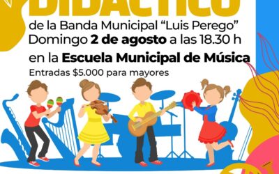 LA BANDA “LUIS PEREGO” OFRECERÁ UN CONCIERTO DIDÁCTICO PARA CHICOS, EL DOMINGO 2 DE AGOSTO EN LA ESCUELA DE MÚSICA MUNICIPAL