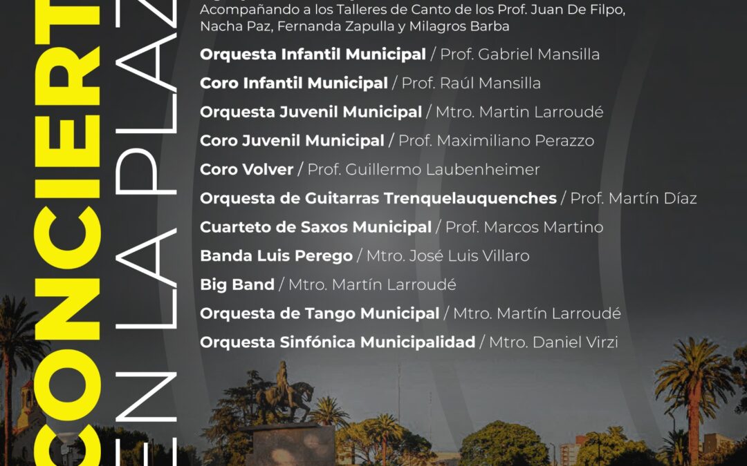 MEGACONCIERTO EN PLAZA SAN MARTÍN: ESTARÁN TODAS LAS AGRUPACIONES DE LA ESCUELA MUNICIPAL DE MÚSICA, EL PRÓXIMO DOMINGO