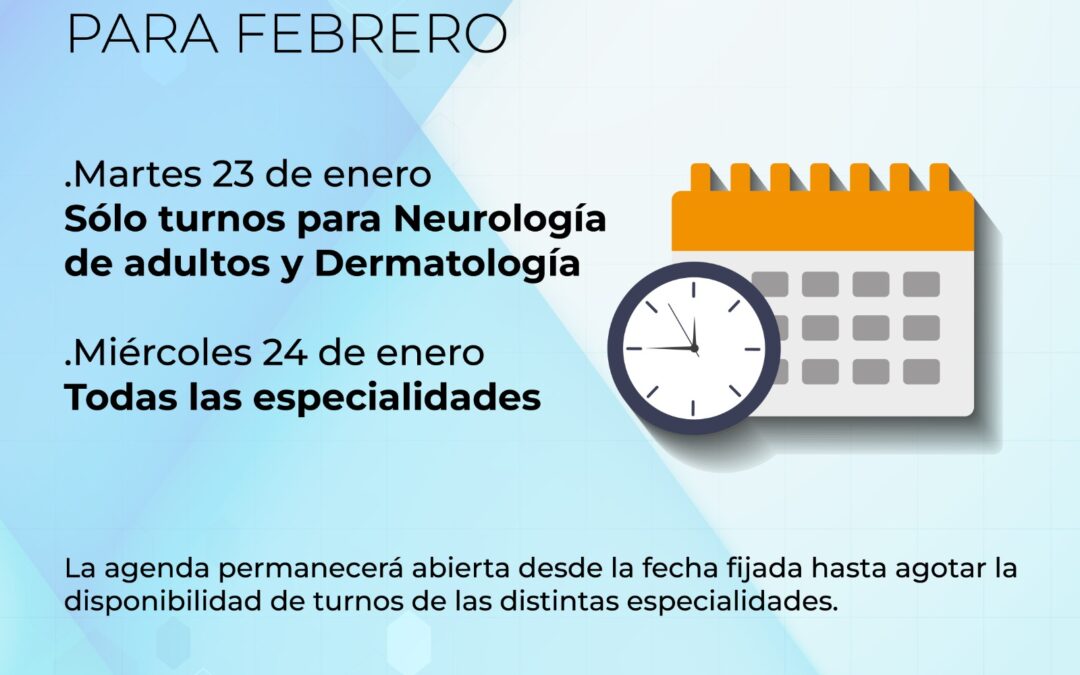 DESDE EL MARTES PRÓXIMO (23) COMENZARÁN A DARSE LOS TURNOS EN LOS CONSULTORIOS EXTERNOS DEL HOSPITAL ORELLANA PARA EL MES DE FEBRERO