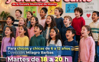 CONVOCAN A NIÑOS Y NIÑAS A SUMARSE A LAS CLASES DE CANTO Y AL CORO QUE DICTA LA ESCUELA DE MÚSICA MUNICIPAL EN EL CINE JARDÍN 901