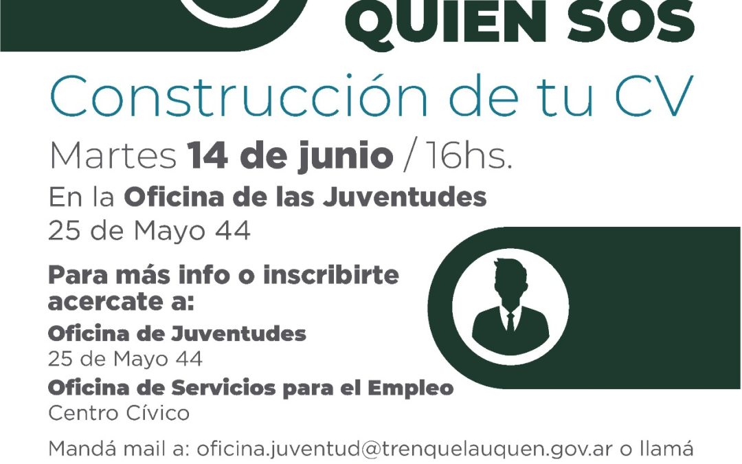CURSO DE CV PARA JÓVENES: EL MARTES (14) SE REALIZARÁ EL SEGUNDO ENCUENTRO Y LA IDEA ES QUE LOS ASISTENTES ARMEN SUS PROPIOS CURRICULUMS