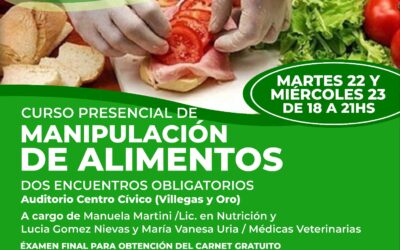 BROMATOLOGÍA MUNICIPAL DARÁ LA SEMANA QUE VIENE OTRO CURSO PRESENCIAL Y GRATUITO DE MANIPULACIÓN SEGURA DE ALIMENTOS