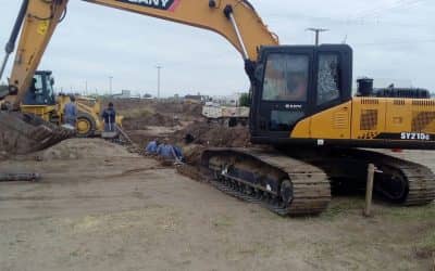 SE REALIZA UNA OBRA DE ENTUBADO DE DESAGÜES EN EL SECTOR SUR DE LA CIUDAD