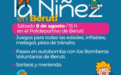 BERUTI: ESTE SÁBADO (8) SE CELEBRARÁ EL DÍA DE LA NIÑEZ EN EL POLIDEPORTIVO MUNICIPAL