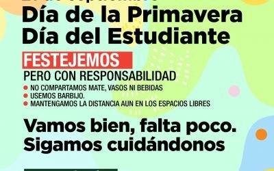 RECOMENDACIONES DEL CONSEJO DE JUVENTUDES PARA LOS FESTEJOS POR EL DÍA DE LA PRIMAVERA Y DEL ESTUDIANTE