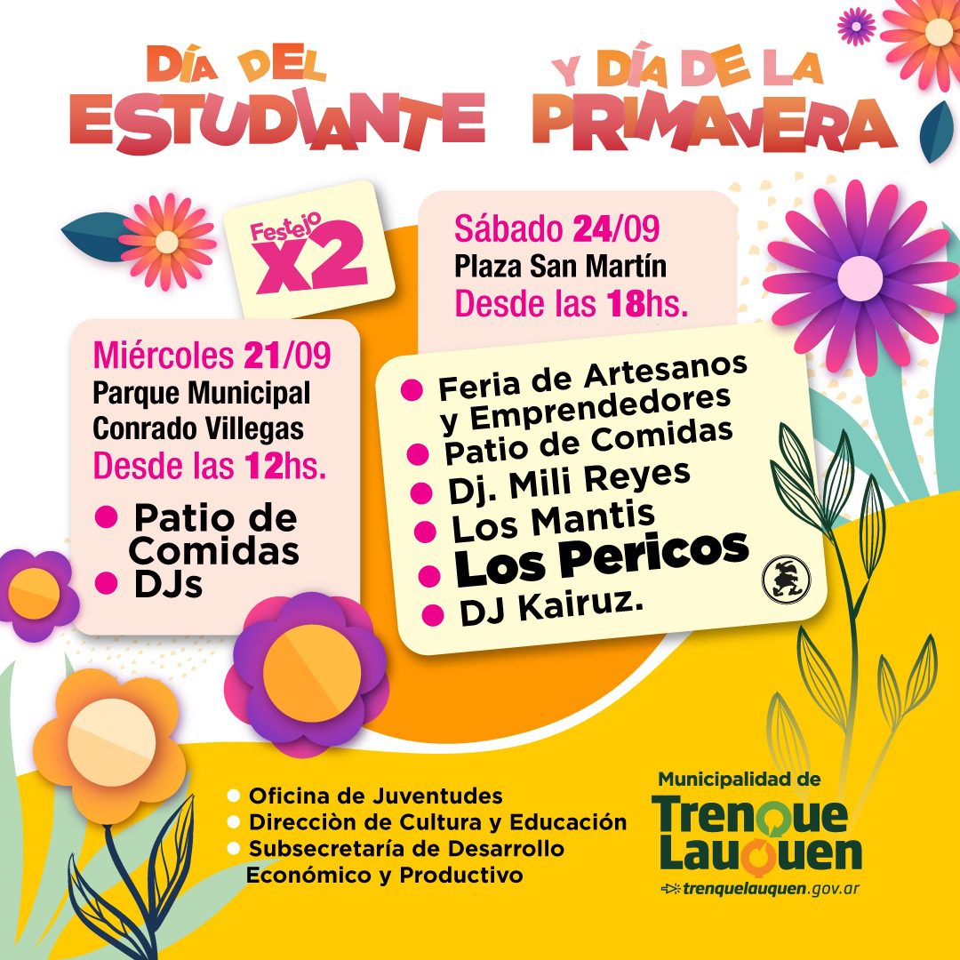 DOBLE FESTEJO POR EL DÍA DEL ESTUDIANTE Y DE LA PRIMAVERA: EL MIÉRCOLES ...