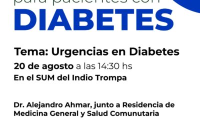 TALLER PARA PACIENTES CON DIABETES, EL MARTES 20 EN EL SUM DEL BARRIO INDIO TROMPA