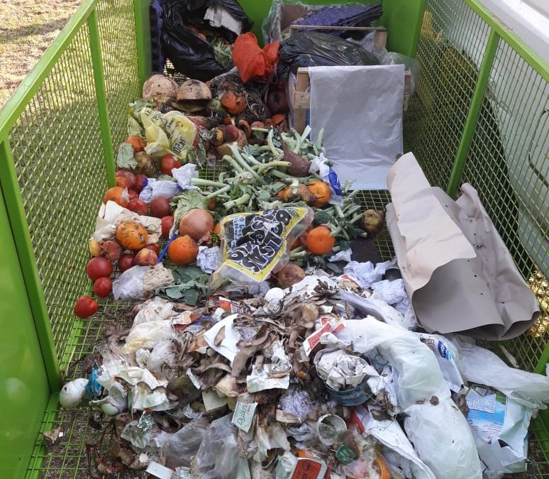 ASÍ, ESTÁ MAL: LOS RESIDUOS DEBEN SACARSE EN BOLSA Y NO ARROJARSE SUELTOS EN LOS CESTOS