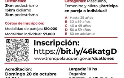 1º CAMPEONATO DE DUATLONES: EL PRÓXIMO DOMINGO (20) SE REALIZARÁ LA TERCERA FECHA