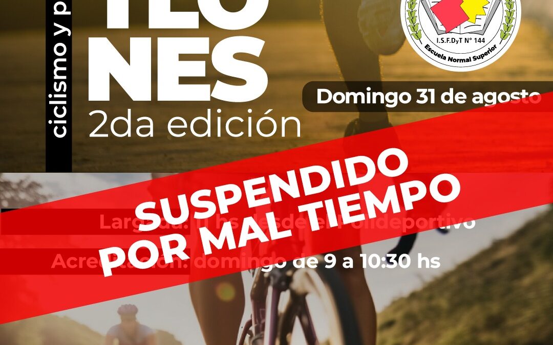 SE SUSPENDIÓ LA 3º FECHA DEL CAMPEONATO DE DUATLONES POR PRONÓSTICO DE MAL TIEMPO