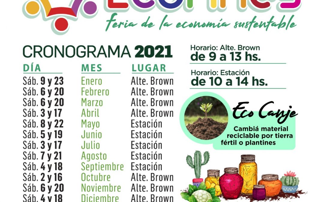 LA FERIA ECOFINES YA DEFINIÓ SU CALENDARIO ANUAL PARA EL 2021 CON UNA NOVEDAD IMPORTANTE: TENDRÁ UNA FRECUENCIA DE DOS SÁBADOS AL MES