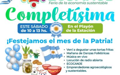 CON UNA AMPLIA PROPUESTA Y PARA FESTEJAR EL MES DE LA PATRIA, ESTE SÁBADO (11) HABRÁ FERIA ECOFINES COMPLETÍSIMA EN EL PLAYÓN DE LA ESTACIÓN