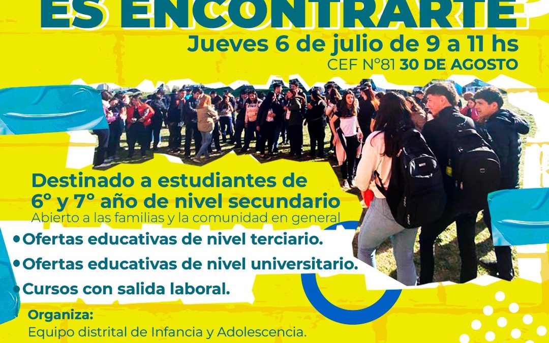 TODAS LAS OFERTAS EDUCATIVAS DE TRENQUE LAUQUEN Y LA ZONA, EN UN ENCUENTRO PARA ESTUDIANTES SECUNDARIOS A REALIZARSE ESTE JUEVES (6) EN 30 DE AGOSTO