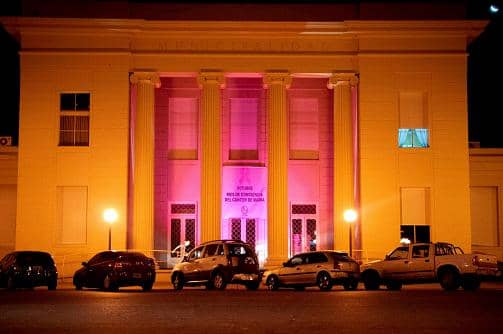El Municipio iluminó su fachada por el Día de la Lucha contra el cáncer