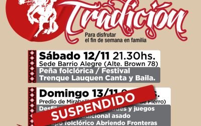 FIESTA DE LA TRADICIÓN: MAÑANA (SÁBADO) SE HACE LA PEÑA FOLCLÓRICA EN BARRIO ALEGRE PERO SE SUSPENDIÓ EL DESFILE CRIOLLO Y EL ASADO DEL DOMINGO